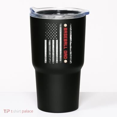 Baseball Dad American Flag Cool Father's Day Gift Tumbler