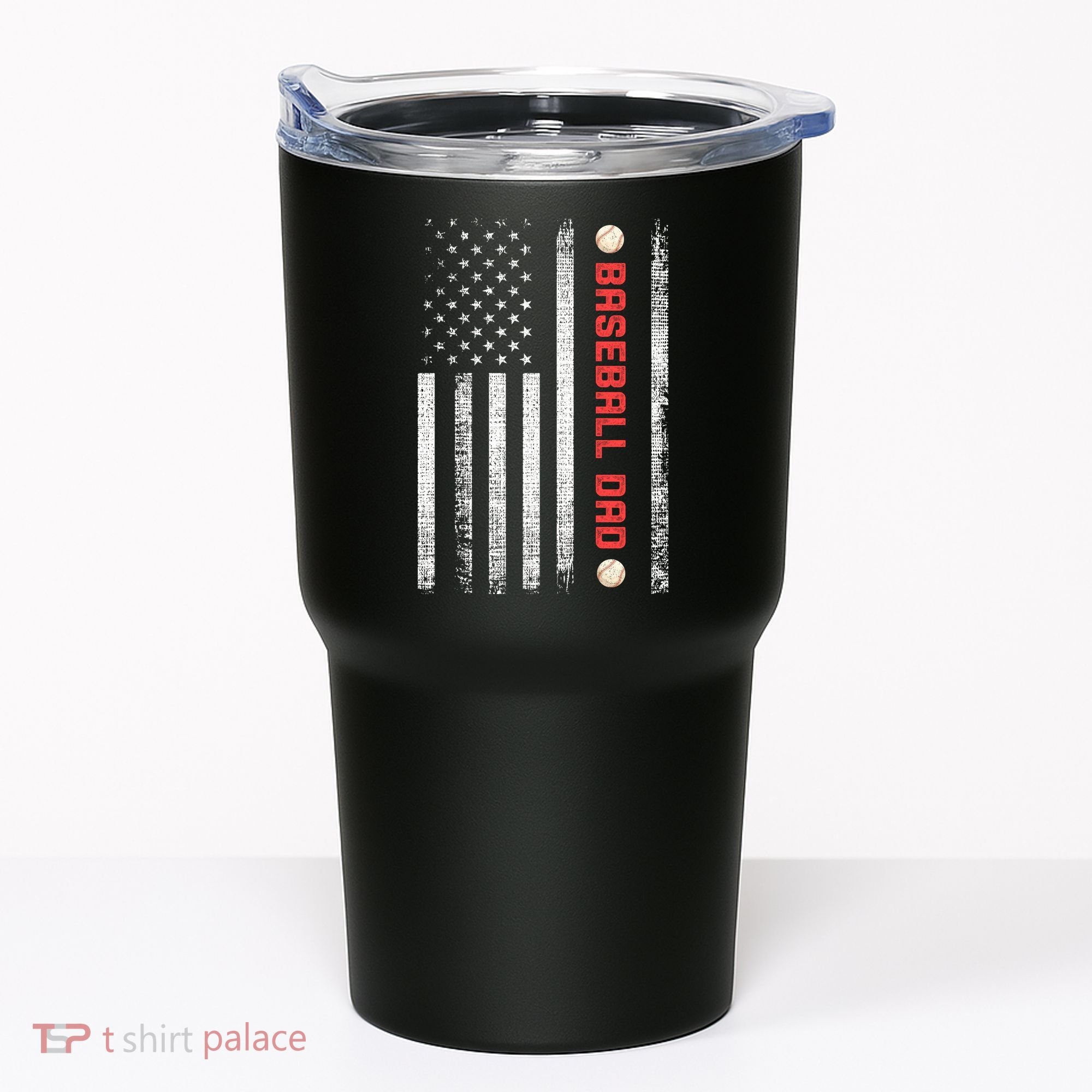 Baseball Dad American Flag Cool Father's Day Gift Tumbler