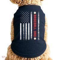 Baseball Dad American Flag Cool Father's Day Gift Doggie Tank thumb 0