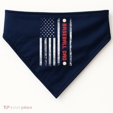 Baseball Dad American Flag Cool Father's Day Gift USA-Made Doggie Bandana