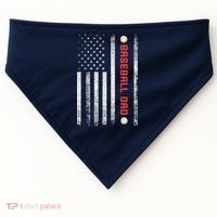Baseball Dad American Flag Cool Father's Day Gift USA-Made Doggie Bandana thumb 0