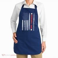Baseball Dad American Flag Cool Father's Day Gift Apron thumb 2