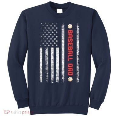 Baseball Dad American Flag Cool Father's Day Gift Sweatshirt