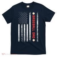 Baseball Dad American Flag Cool Father's Day Gift T-Shirt thumb 0