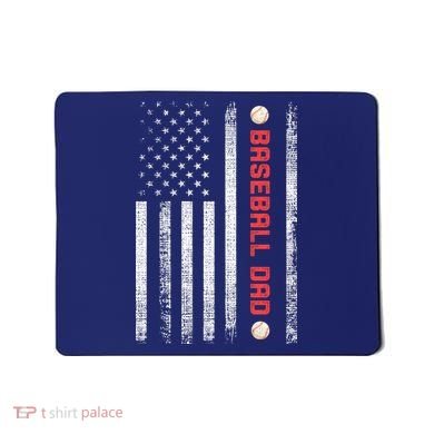 Baseball Dad American Flag Cool Father's Day Gift Mousepad