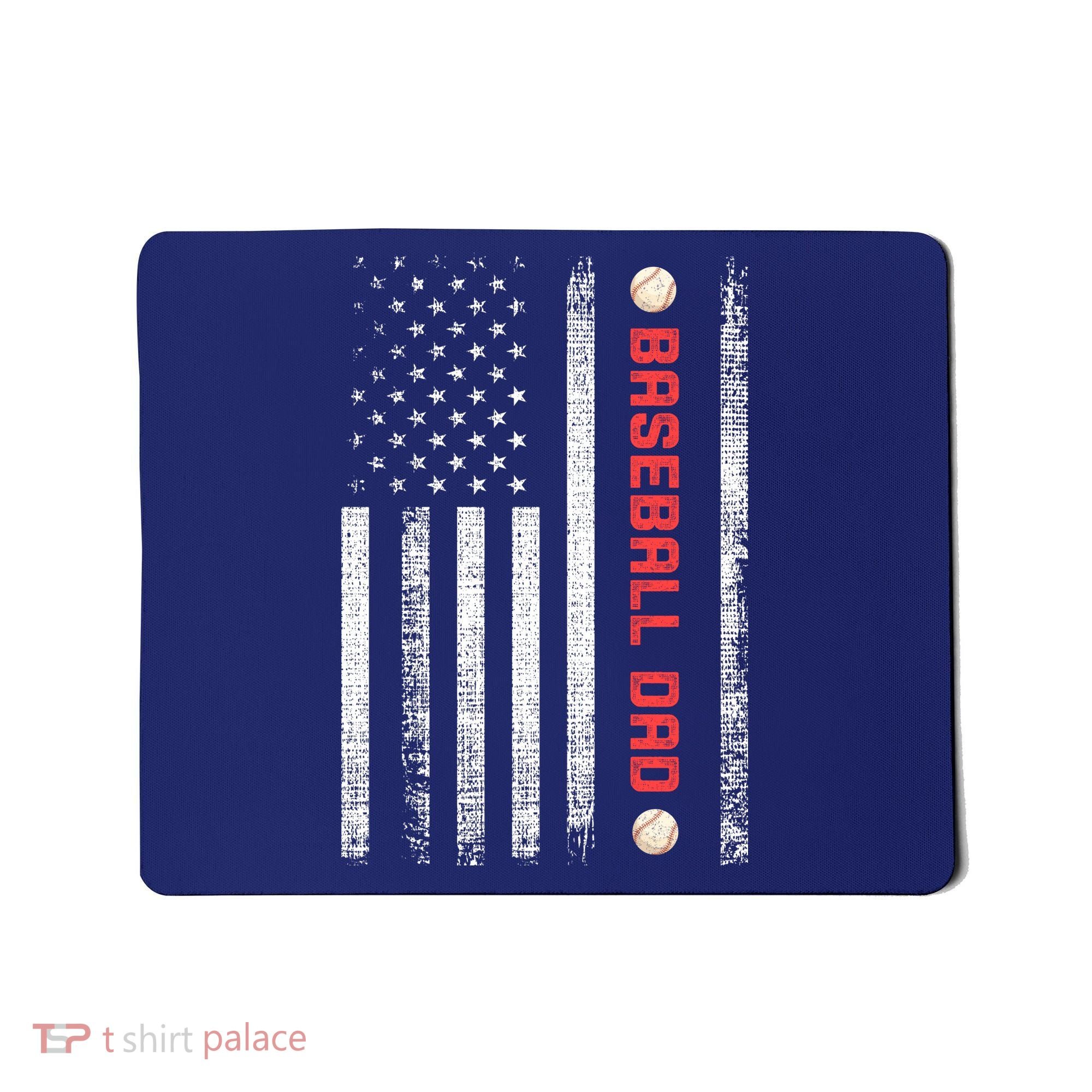 Baseball Dad American Flag Cool Father's Day Gift Mousepad