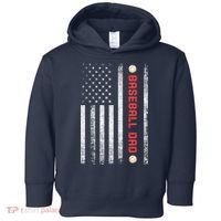 Baseball Dad American Flag Cool Father's Day Gift Toddler Hoodie thumb 0