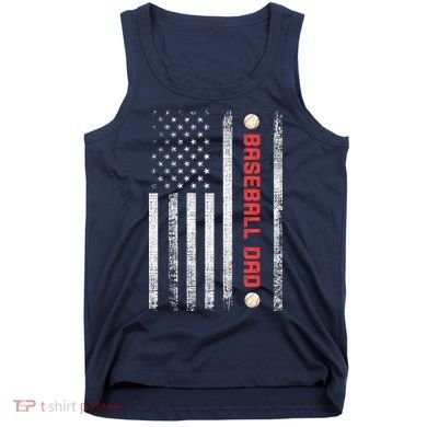 Baseball Dad American Flag Cool Father's Day Gift Tank Top