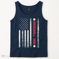 Baseball Dad American Flag Cool Father's Day Gift Tank Top thumb 2