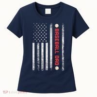 Baseball Dad American Flag Cool Father's Day Gift Women's T-Shirt thumb 0