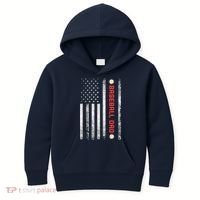 Baseball Dad American Flag Cool Father's Day Gift Kids Hoodie thumb 0