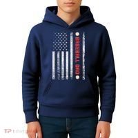 Baseball Dad American Flag Cool Father's Day Gift Kids Hoodie thumb 4