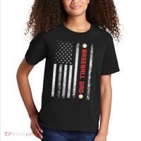 Baseball Dad American Flag Cool Father's Day Gift Kids T-Shirt thumb 2
