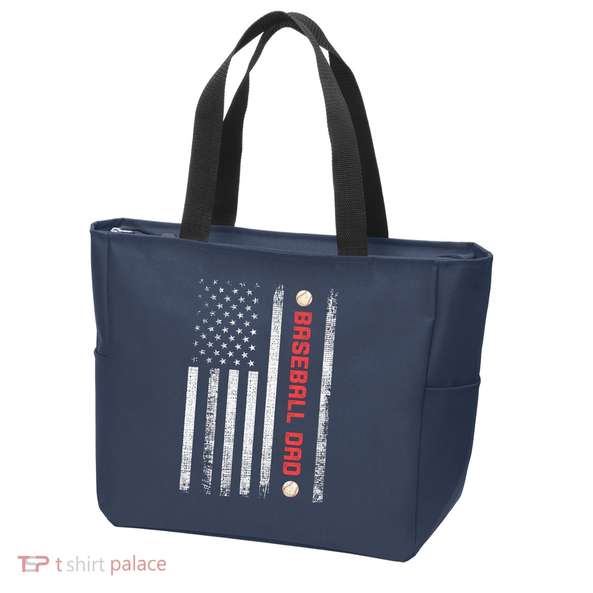 Baseball Dad American Flag Cool Father's Day Gift Tote Bag
