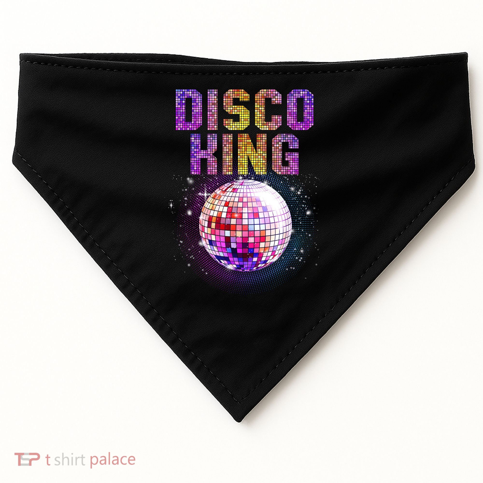 Best Disco Art Groovy Dance Music Disco Lover USA-Made Doggie Bandana