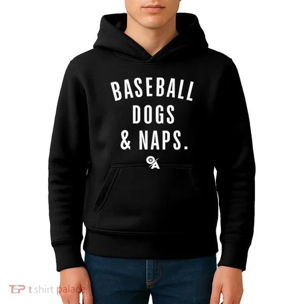 Baseball Dogs And Naps Kids Hoodie
