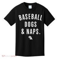 Baseball Dogs And Naps Kids T-Shirt thumb 0