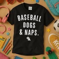 Baseball Dogs And Naps Kids T-Shirt thumb 3