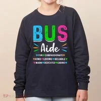 Bus Driver Aide Back To School Matching Group Squad Women's Sweatshirt thumb 0
