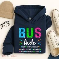 Bus Driver Aide Back To School Matching Group Squad Hoodie thumb 4