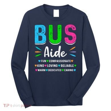 Bus Driver Aide Back To School Matching Group Squad Long Sleeve Shirt