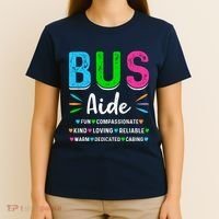 Bus Driver Aide Back To School Matching Group Squad T-Shirt thumb 4