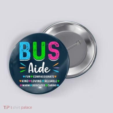 Bus Driver Aide Back To School Matching Group Squad Button