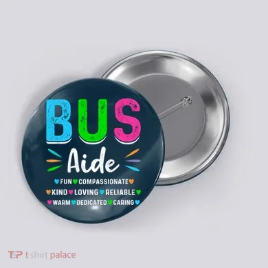 Bus Driver Aide Back To School Matching Group Squad Button