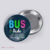 Bus Driver Aide Back To School Matching Group Squad Button thumb 0