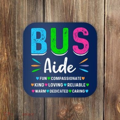 Bus Driver Aide Back To School Matching Group Squad Coaster