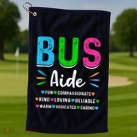 Bus Driver Aide Back To School Matching Group Squad Golf Towel thumb 1