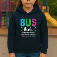 Bus Driver Aide Back To School Matching Group Squad Kids Hoodie thumb 3