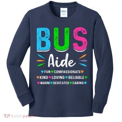 Bus Driver Aide Back To School Matching Group Squad Kids Long Sleeve Shirt