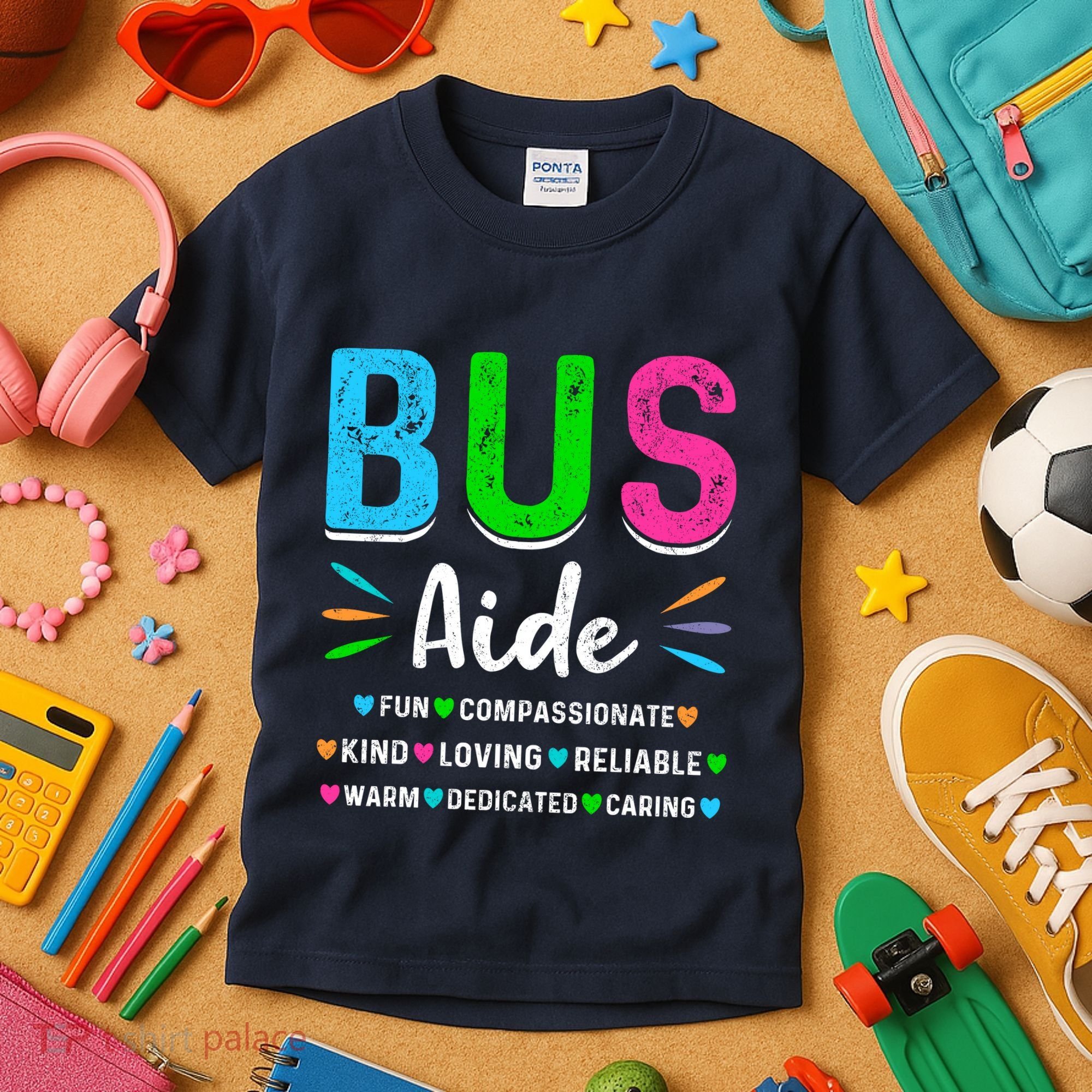 Bus Driver Aide Back To School Matching Group Squad Kids T-Shirt