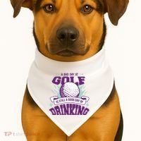 Bad Day At Golf Funny USA-Made Doggie Bandana thumb 1