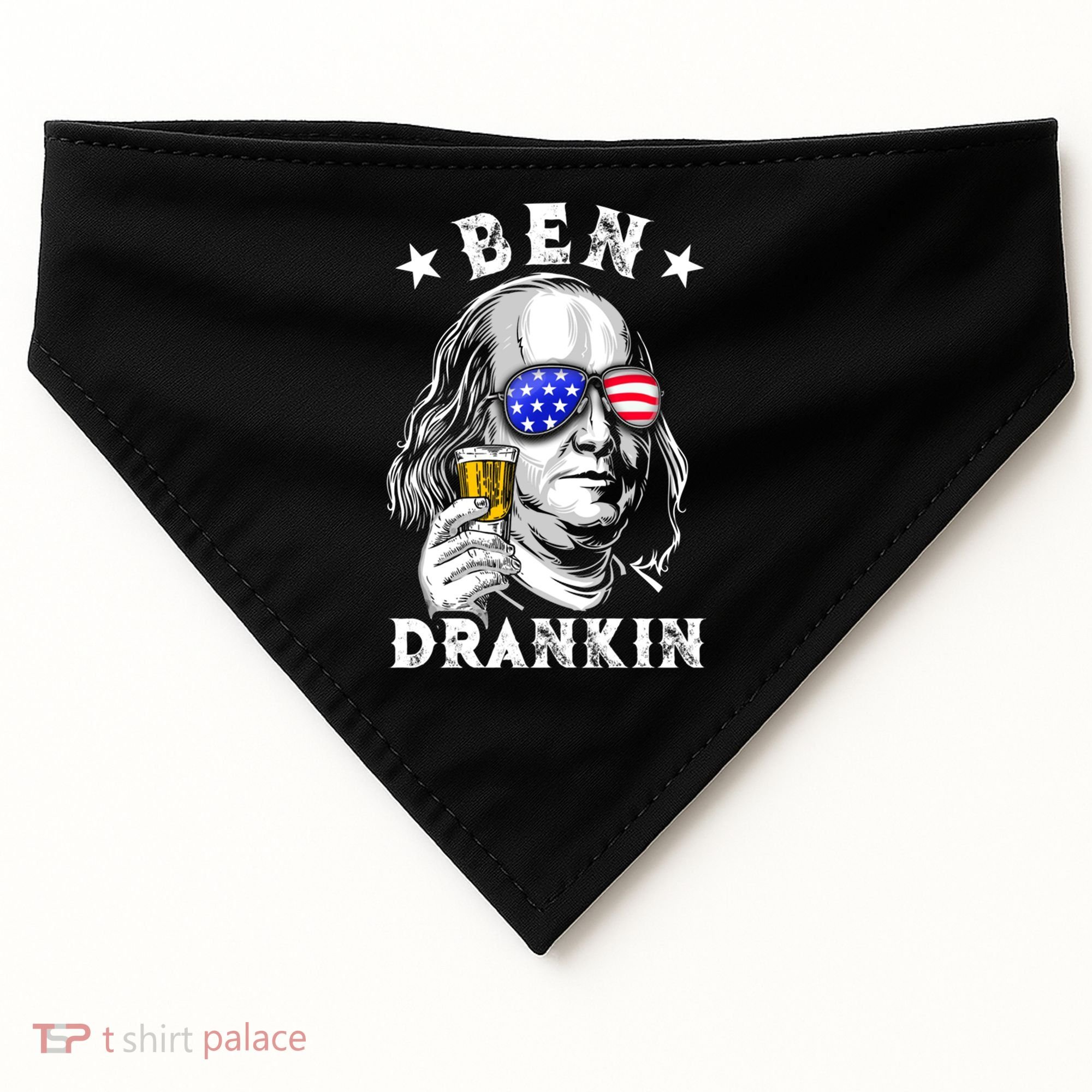 Ben Drankin Benjamin Franklin Funny Ing 4th Of July Usa Great Gift USA-Made Doggie Bandana