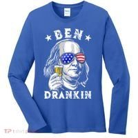 Ben Drankin Benjamin Franklin Funny Ing 4th Of July Usa Great Gift Women's Long Sleeve Shirt thumb 0
