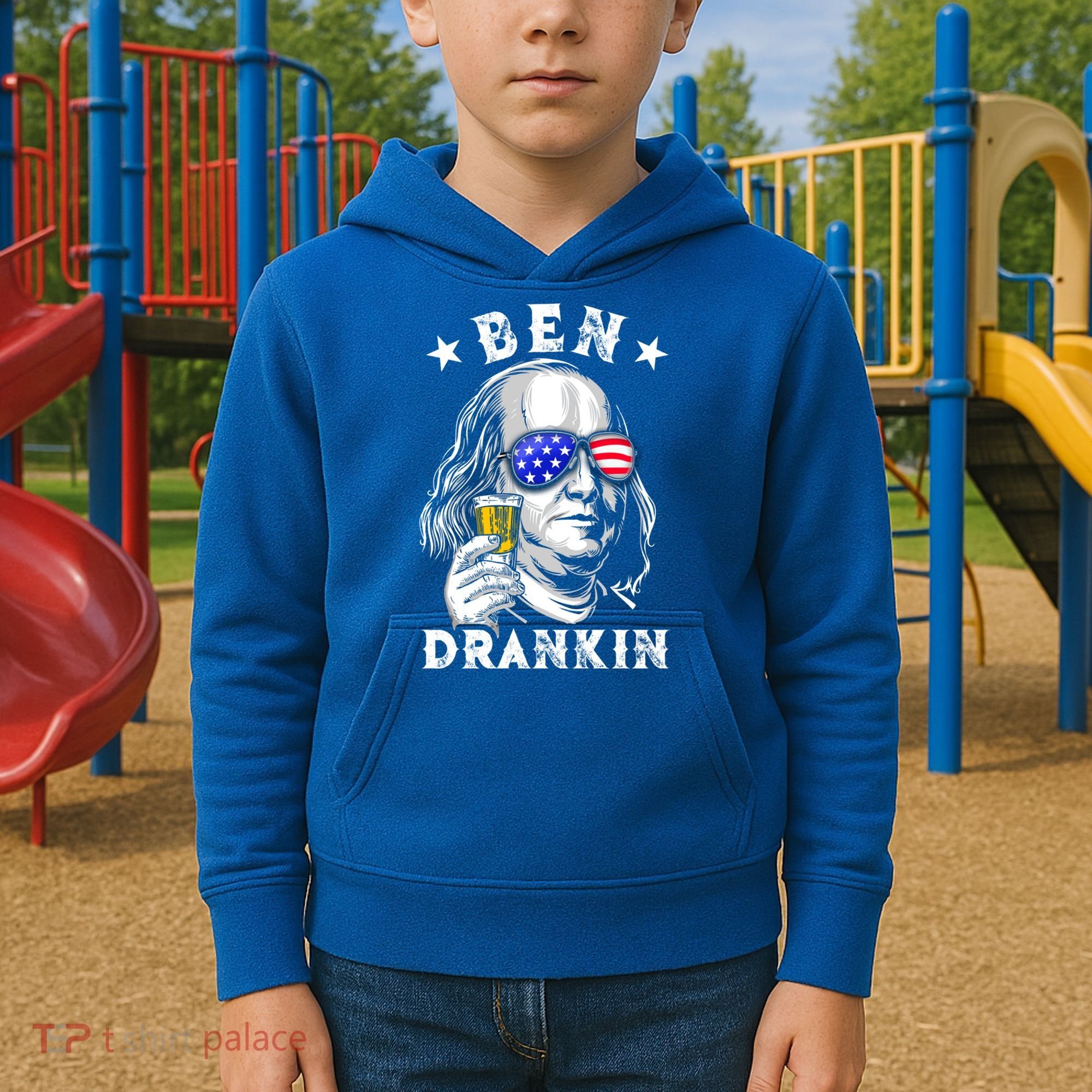 Ben Drankin Benjamin Franklin Funny Ing 4th Of July Usa Great Gift Kids Hoodie