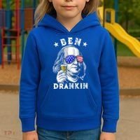 Ben Drankin Benjamin Franklin Funny Ing 4th Of July Usa Great Gift Kids Hoodie thumb 3