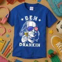 Ben Drankin Benjamin Franklin Funny Ing 4th Of July Usa Great Gift Kids T-Shirt thumb 3