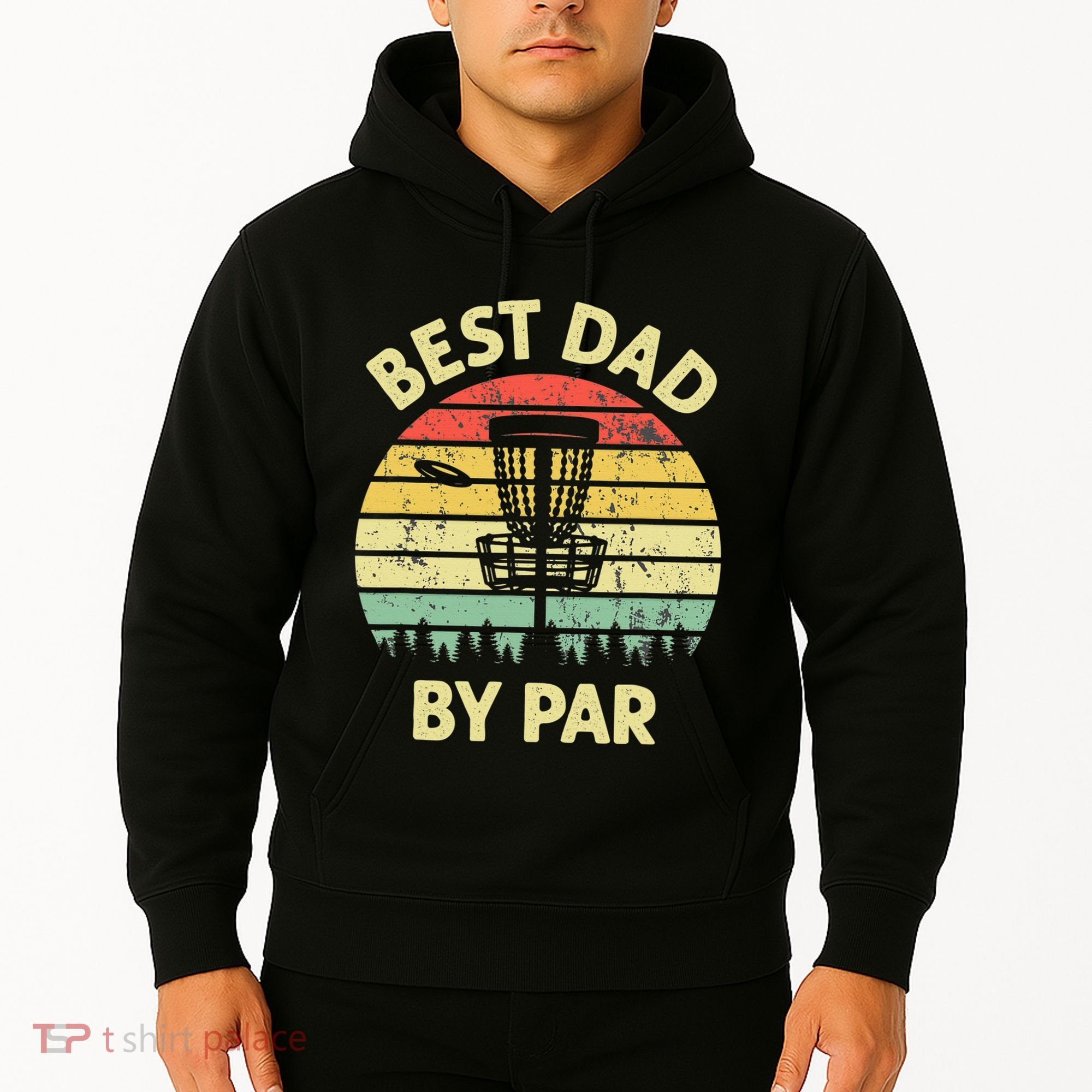 Best Dad By Par Funny Disc Golf Frisbee Golfer Father's Day Hoodie