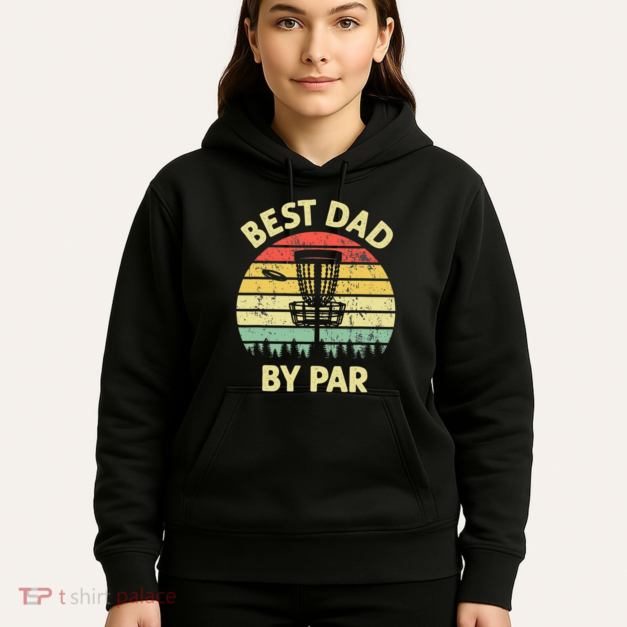 Best Dad By Par Funny Disc Golf Frisbee Golfer Father's Day Hoodie