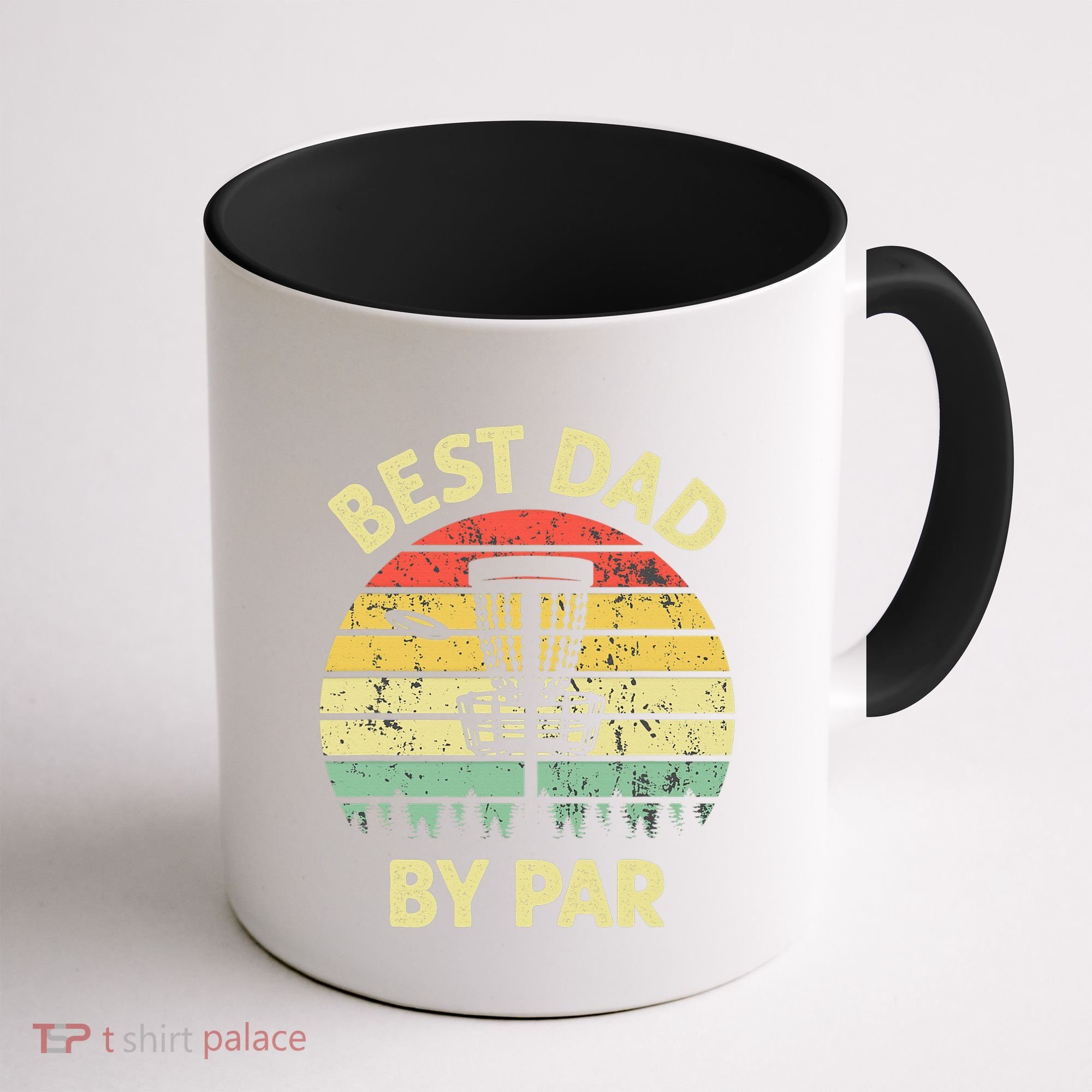 Best Dad By Par Funny Disc Golf Frisbee Golfer Father's Day Coffee Mug