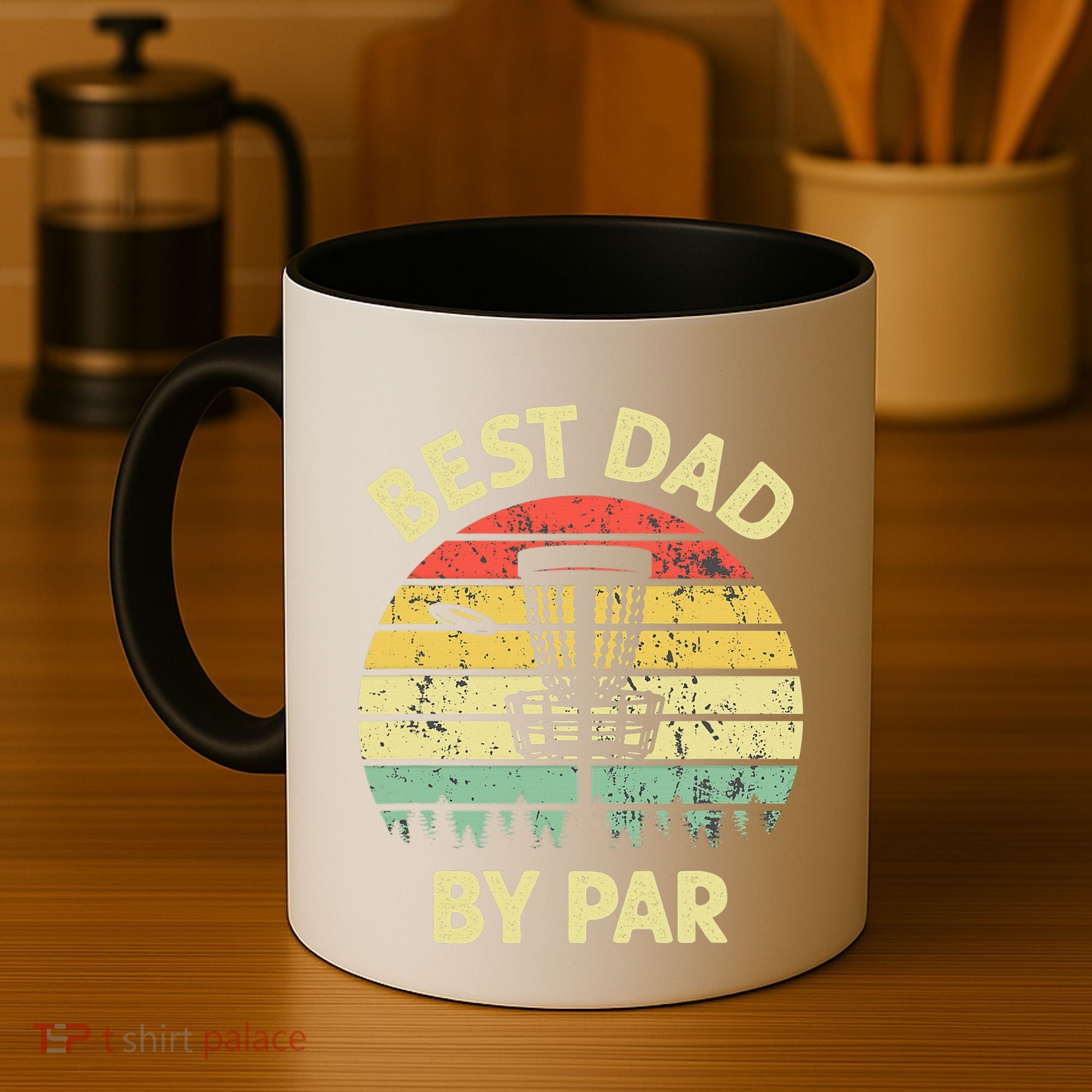Best Dad By Par Funny Disc Golf Frisbee Golfer Father's Day Coffee Mug