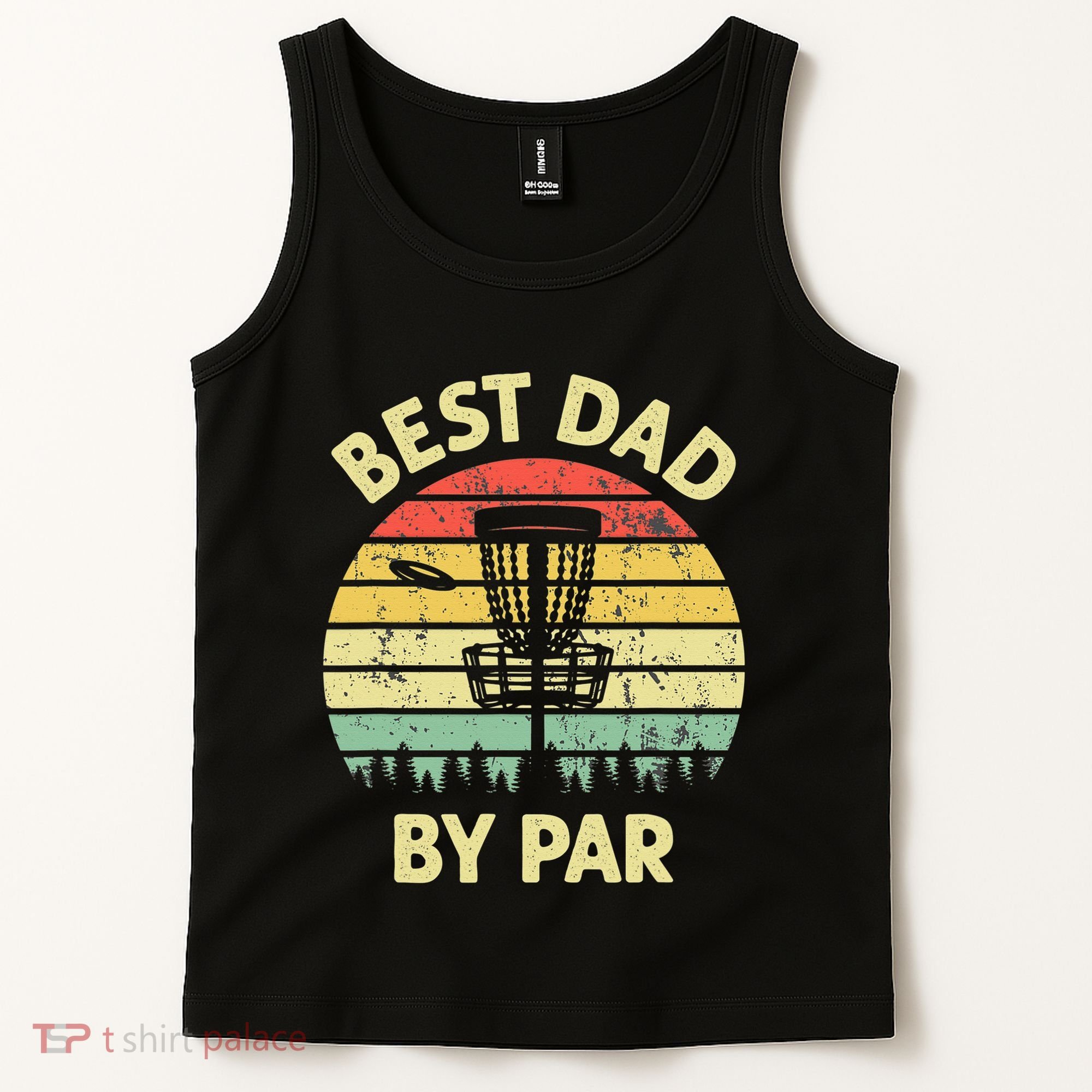 Best Dad By Par Funny Disc Golf Frisbee Golfer Father's Day Tank Top