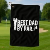 Best Dad By Par Funny Golf Daddy Fathers Day Birthday Gifts Golf Towel thumb 1