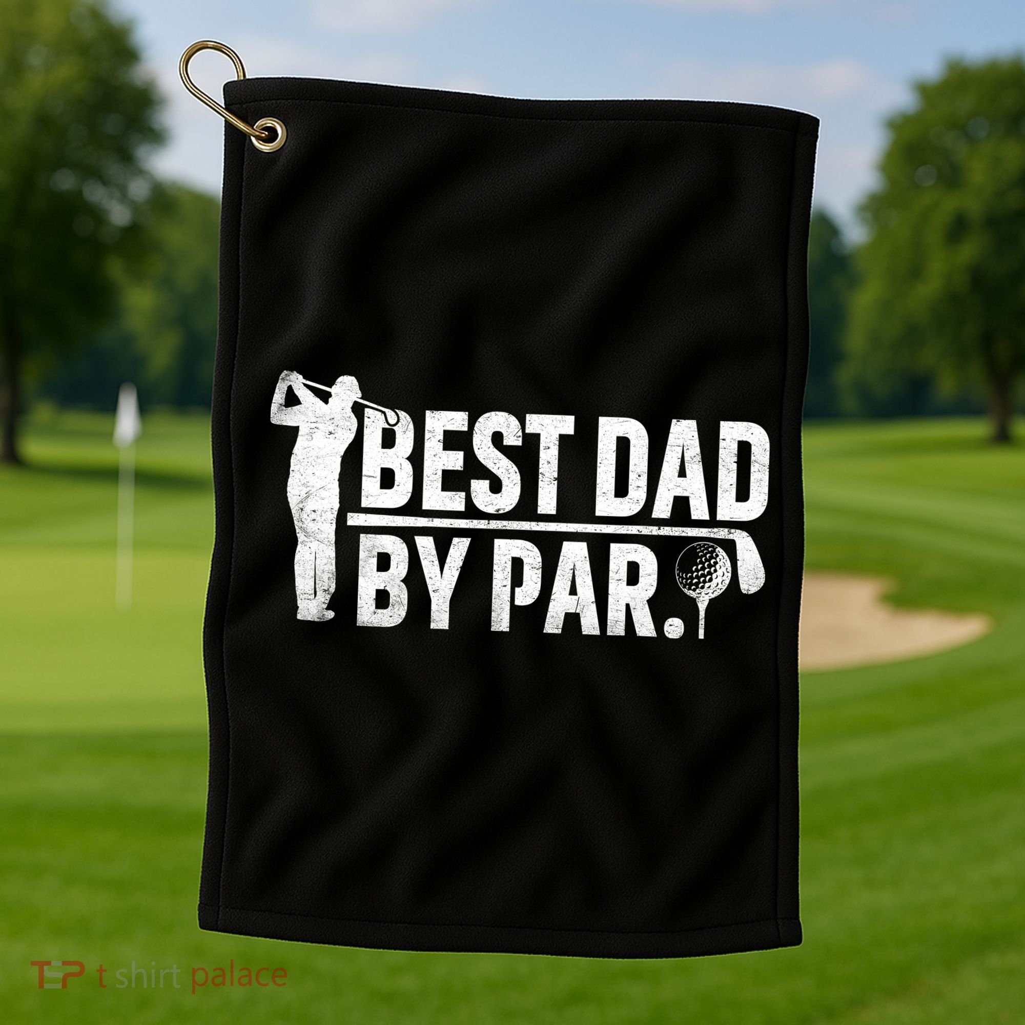 Best Dad By Par Funny Golf Daddy Fathers Day Birthday Gifts Golf Towel