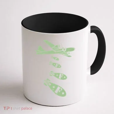 Bomber Dropping Bombs Coffee Mug back