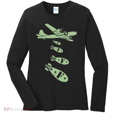 Bomber Dropping Bombs Women's Long Sleeve Shirt