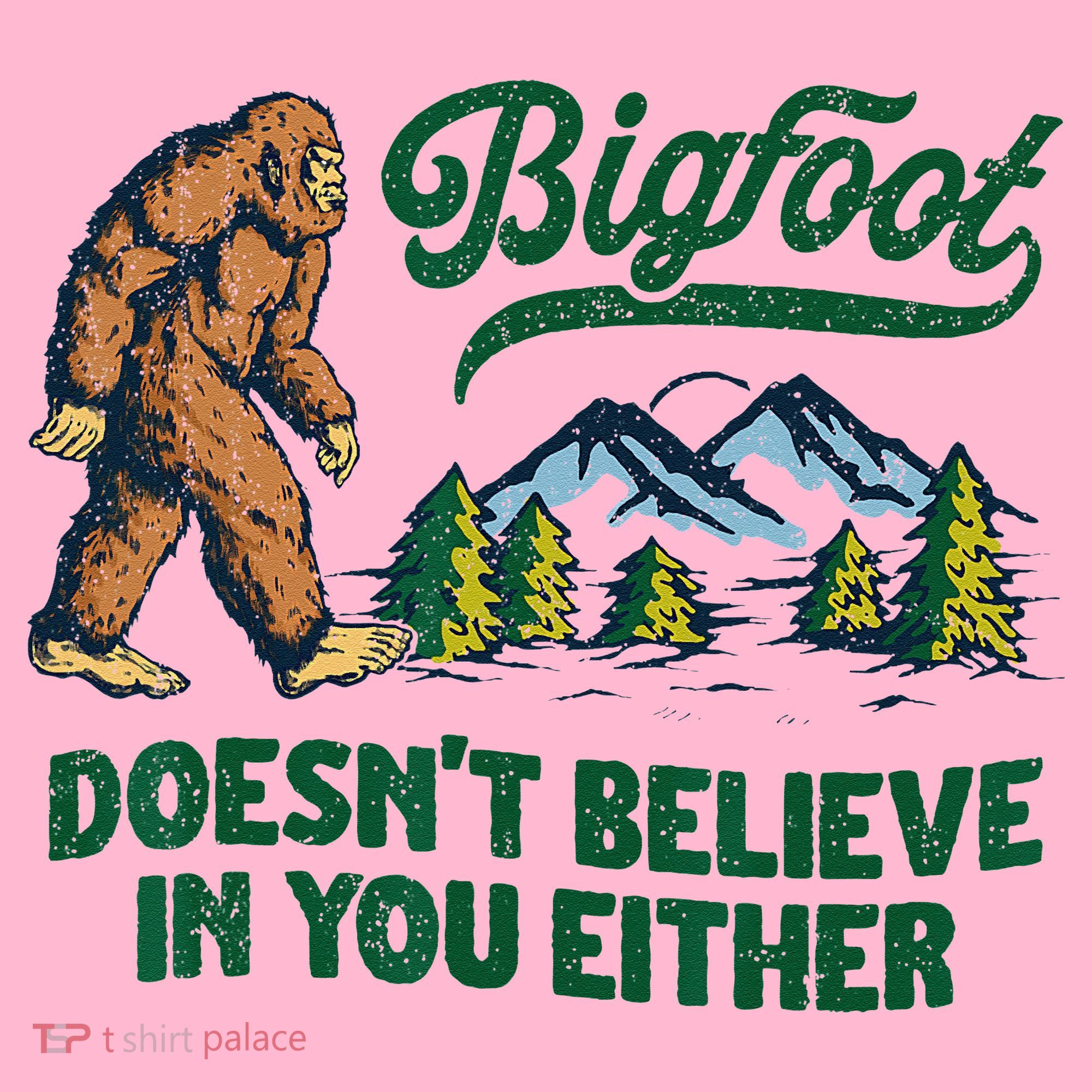 Bigfoot Doesn't Believe In You Either Funny Sasquatch Retro Coaster